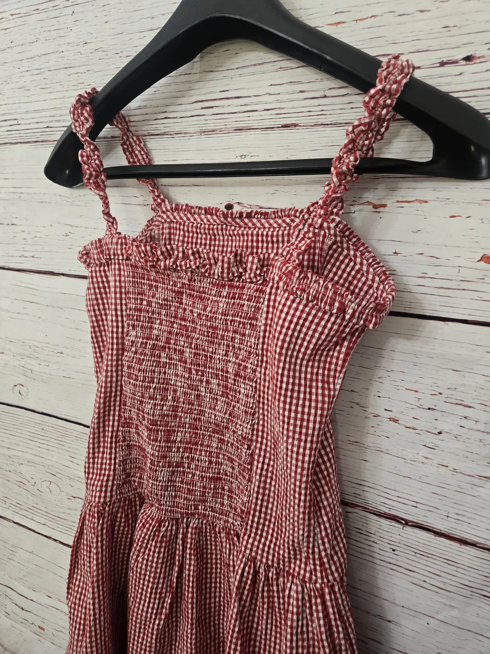NWT Gap Kids Girls Red Gingham Ruffle Dress Size XL 12